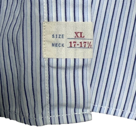 J. Crew Mens Shirt Long Sleeve Button Up Dressy Casual Preppy Pinstripe Blue XL - Picture 2 of 13
